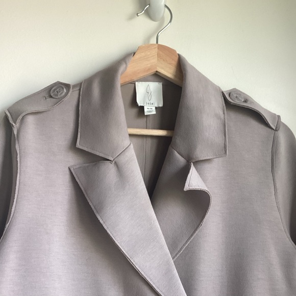 Joie Moto Jacket Womens Medium Grey Double Breasted Faux Pockets Old Money - Picture 2 of 15